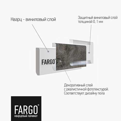 Кварцевый плинтус Fargo 33-63W948 Дуб Монако градиент Кварцевый плинтус Fargo 33-63W948 Дуб Монако градиент