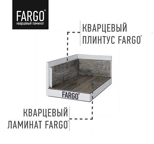 Кварцевый плинтус Fargo 366-1B Дуб Рустик Серый градиент Кварцевый плинтус Fargo 366-1B Дуб Рустик Серый градиент